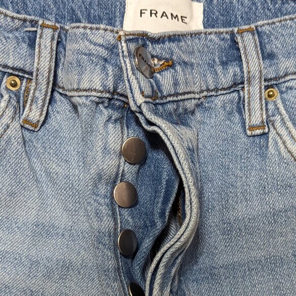 Frame Le Slouch Distressed Button Fly Jeans 26 - Picture 5 of 9